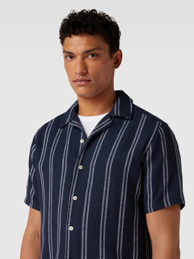 Only & Sons Freizeithemd In Streifenmuster - Dunkelblau 3 Only & Sons Freizeithemd In Streifenmuster - Dunkelblau – Bild 3