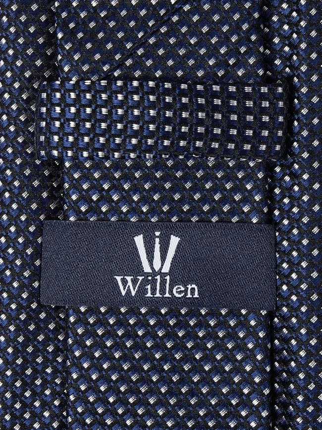 Willen Krawatte Aus Reiner Seide (7 Cm) - Marineblau 2 Willen Krawatte Aus Reiner Seide (7 Cm) - Marineblau – Bild 2
