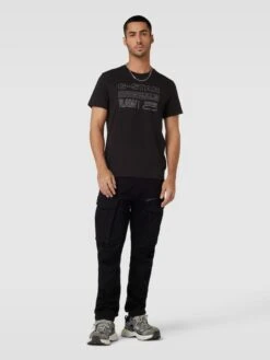 G-Star Raw T-Shirt Mit Label-Print - Schwarz