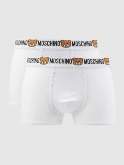 Moschino Swim + Underwear Trunks Mit Stretch-Anteil Im 2er-Pack - Weiß
