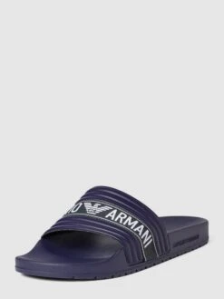 Emporio Armani Slides Mit Label-Detail - Dunkelblau