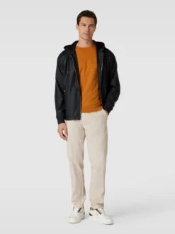 BOSS Lederjacke Aus Lammleder Mit Label-Detail Modell 'Montago' - Schwarz