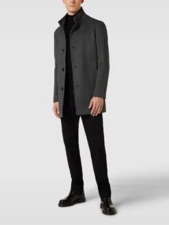 Strellson Mantel Mit Seitlichen Eingrifftaschen Modell 'Finchley' - Dunkelgrau