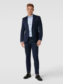 MCNEAL Anzughose Mit Bügelfalten - Marineblau
