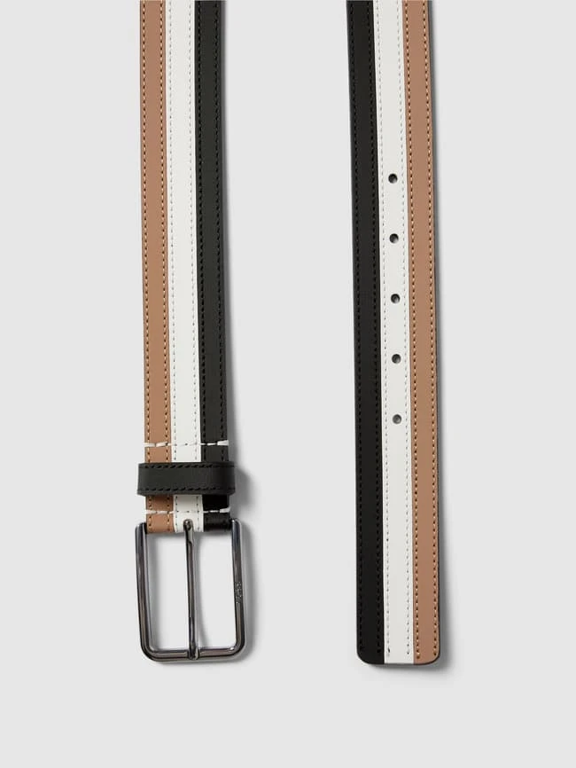 BOSS Ledergürtel Mit Streifenmuster Modell 'Calis' - Beige 3 BOSS Ledergürtel Mit Streifenmuster Modell 'Calis' - Beige – Bild 3