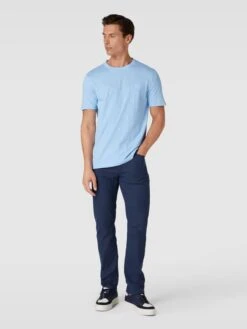 BOSS Orange T-Shirt Mit Label-Applikation - Hellblau