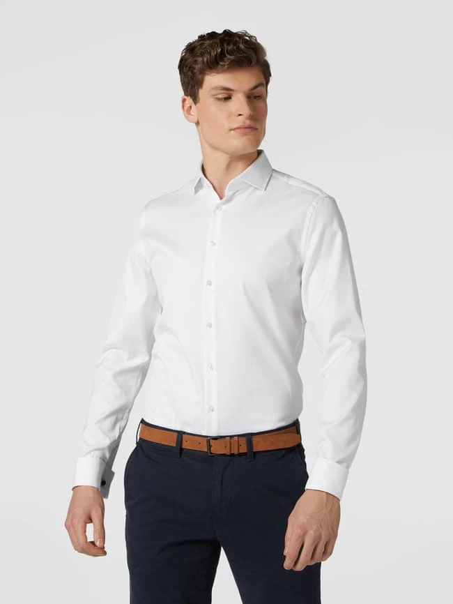 Jake*s Slim Fit Business-Hemd Aus Twill - Weiß 4 Jake*s Slim Fit Business-Hemd Aus Twill - Weiß – Bild 4