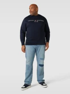 Tommy Hilfiger Big & Tall PLUS SIZE Sweatshirt Mit Label-Stitching 'LOGO' - Marineblau