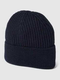 S.Oliver RED LABEL Beanie Mit Breitem Umschlag - Marineblau