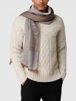 JOOP! Collection Schal Mit Label-Print - Beige