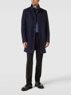 Cinque Mantel Mit Verdeckter Knopfleiste Modell 'Show' - Dunkelblau