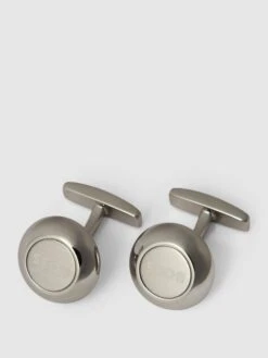 BOSS Manschettenknöpfe Mit Gravur Modell 'ROMEO' - Silber