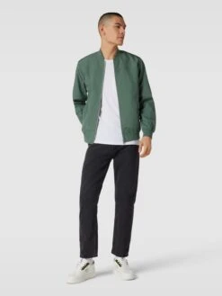 Matinique Bomberjacke Mit Label-Detail Modell 'clay' - Lindgrün