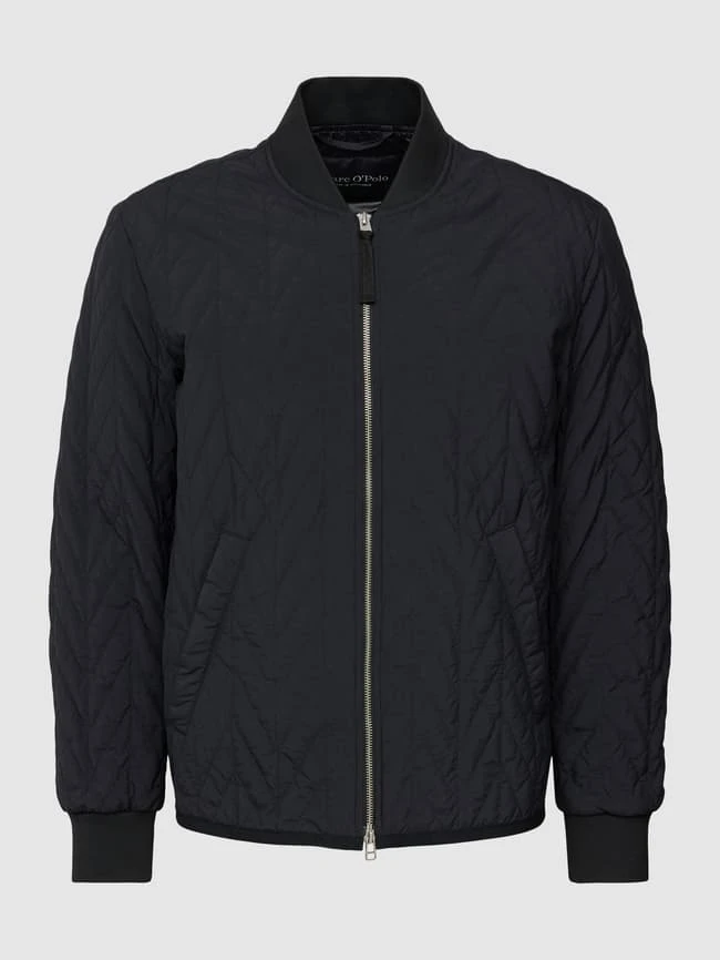 Marc O'Polo Bomberjacke Mit Steppnähten Modell 'herringbone' - Schwarz 2 Marc O'Polo Bomberjacke Mit Steppnähten Modell 'herringbone' - Schwarz – Bild 2