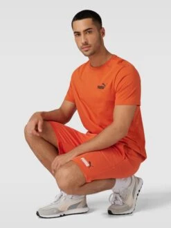 PUMA PERFORMANCE Sweatshorts Mit Label-Print - Hellrot