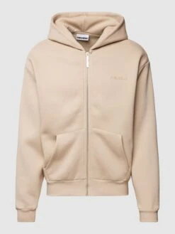 REVIEW Sweatjacke Mit Label-Details - Taupe