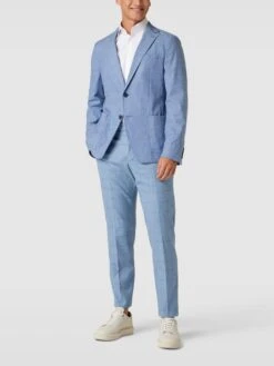 Strellson Stoffhose Mit Karomuster Modell 'Mace' - Hellblau