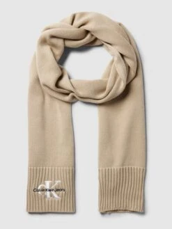 Calvin Klein Jeans Strickschal Mit Label-Stitching Modell 'MONOLOGO' - Sand