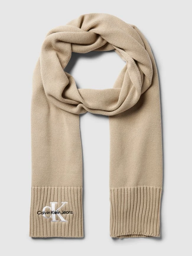 Calvin Klein Jeans Strickschal Mit Label-Stitching Modell 'MONOLOGO' - Sand 1 Calvin Klein Jeans Strickschal Mit Label-Stitching Modell 'MONOLOGO' - Sand