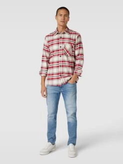 Joop Jeans JOOP! Jeans Hemdjacke Mit Brusttasche Modell 'Harvi' - Dunkelrot