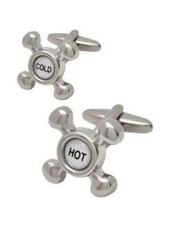 Lindenmann Manschettenknöpfe In Wasserhahn-Drehgriff-Form - Silber